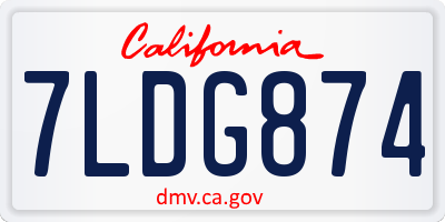 CA license plate 7LDG874