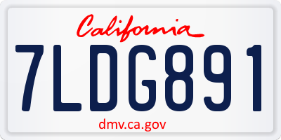CA license plate 7LDG891