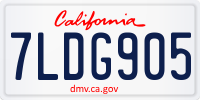 CA license plate 7LDG905