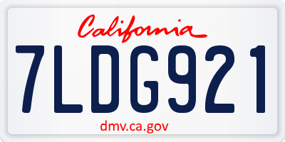 CA license plate 7LDG921