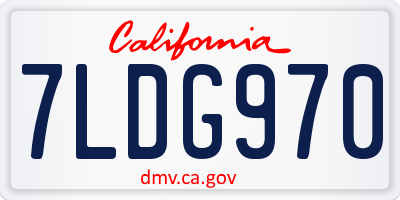 CA license plate 7LDG970