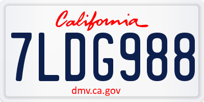 CA license plate 7LDG988