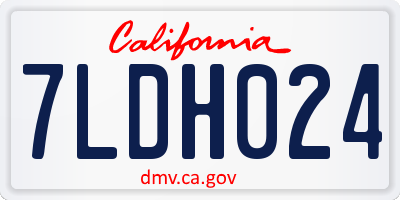 CA license plate 7LDH024
