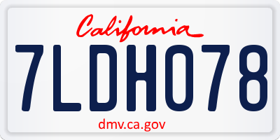 CA license plate 7LDH078