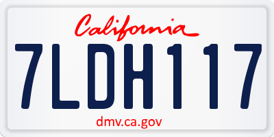CA license plate 7LDH117