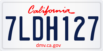 CA license plate 7LDH127