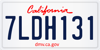CA license plate 7LDH131