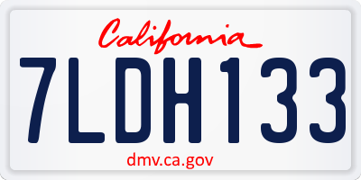 CA license plate 7LDH133