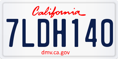 CA license plate 7LDH140