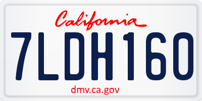 CA license plate 7LDH160