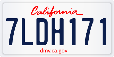CA license plate 7LDH171