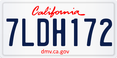 CA license plate 7LDH172