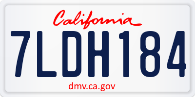 CA license plate 7LDH184