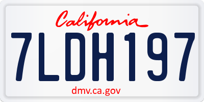 CA license plate 7LDH197