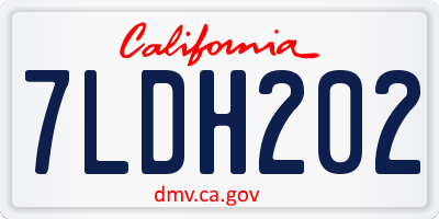 CA license plate 7LDH202