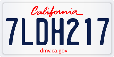 CA license plate 7LDH217