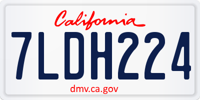 CA license plate 7LDH224