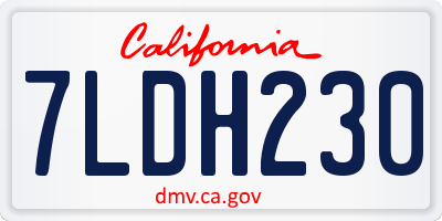 CA license plate 7LDH230
