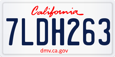 CA license plate 7LDH263