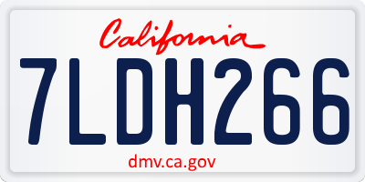 CA license plate 7LDH266