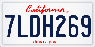 CA license plate 7LDH269