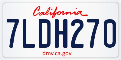 CA license plate 7LDH270