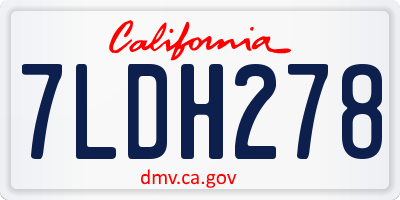 CA license plate 7LDH278