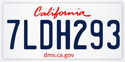 CA license plate 7LDH293