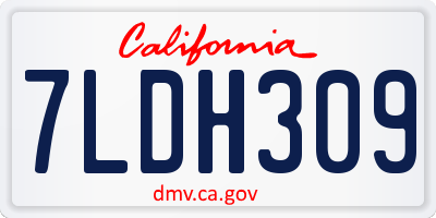 CA license plate 7LDH309