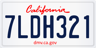 CA license plate 7LDH321
