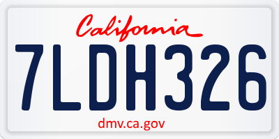 CA license plate 7LDH326
