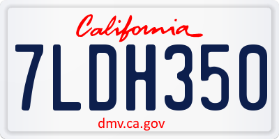 CA license plate 7LDH350