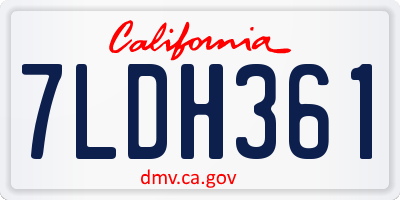 CA license plate 7LDH361