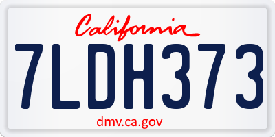 CA license plate 7LDH373