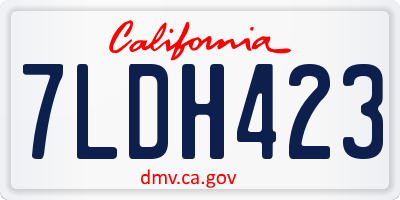 CA license plate 7LDH423