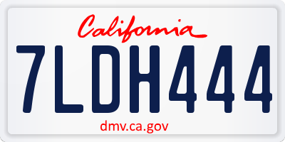 CA license plate 7LDH444