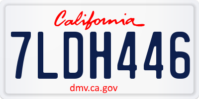 CA license plate 7LDH446
