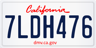CA license plate 7LDH476