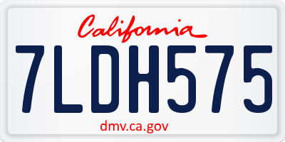 CA license plate 7LDH575