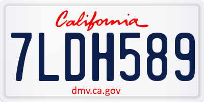 CA license plate 7LDH589