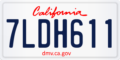 CA license plate 7LDH611