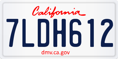 CA license plate 7LDH612