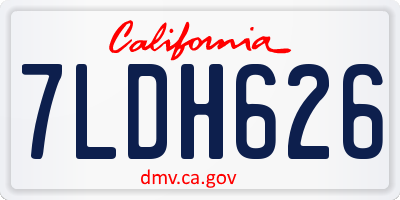 CA license plate 7LDH626