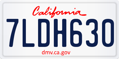 CA license plate 7LDH630