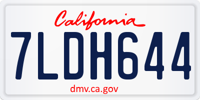 CA license plate 7LDH644