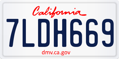 CA license plate 7LDH669