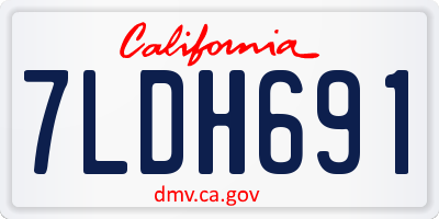 CA license plate 7LDH691
