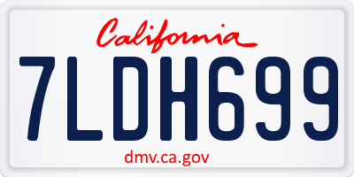 CA license plate 7LDH699