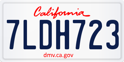 CA license plate 7LDH723