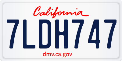 CA license plate 7LDH747